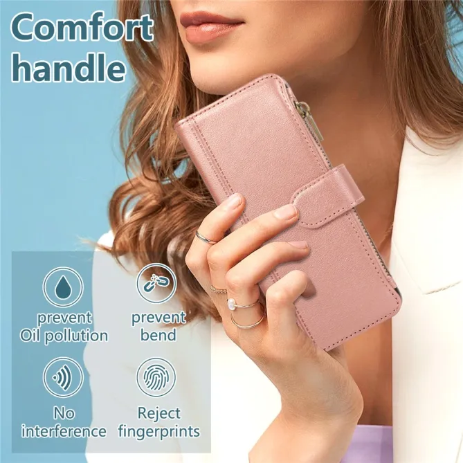 Housse Samsung Galaxy Z Fold8 Ultra zippée multi-cartes avec dragonne Or Rose - photo 11