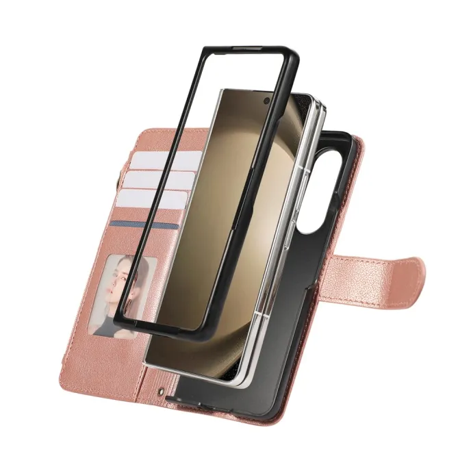Housse Samsung Galaxy Z Fold8 Ultra zippée multi-cartes avec dragonne Or Rose - photo 13