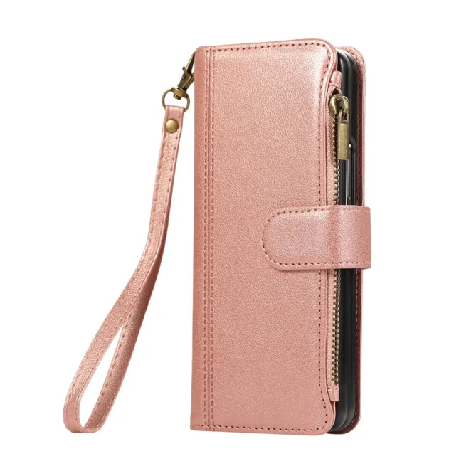 Housse Samsung Galaxy Z Fold8 Ultra zippée multi-cartes avec dragonne Or Rose - photo 14