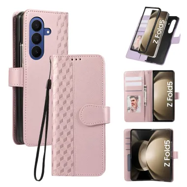 Housse Samsung Galaxy Z Fold8 Ultra losanges 3D avec dragonne