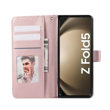 Housse Samsung Galaxy Z Fold8 Ultra losanges 3D avec dragonne Or Rose - photo 2
