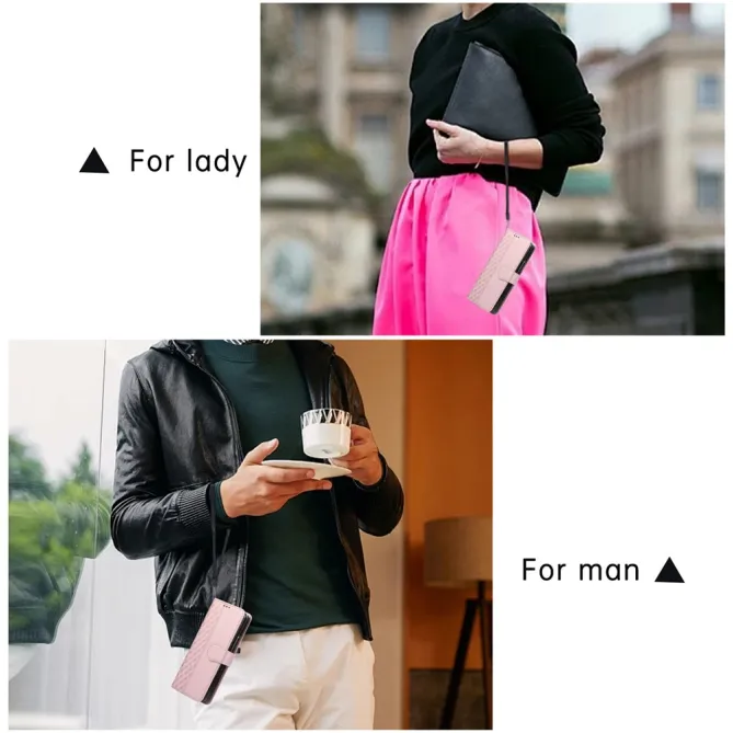 Housse Samsung Galaxy Z Fold8 Ultra losanges 3D avec dragonne Or Rose - photo 9