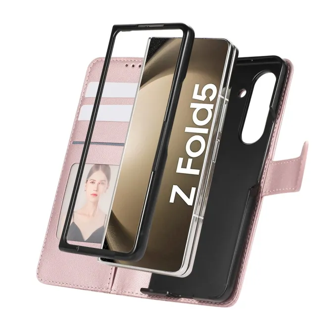 Housse Samsung Galaxy Z Fold8 Ultra losanges 3D avec dragonne Or Rose - photo 10