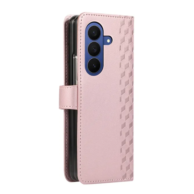 Housse Samsung Galaxy Z Fold8 Ultra losanges 3D avec dragonne Or Rose - photo 12