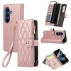 Housse Samsung Galaxy Z Fold8 Ultra matelassée avec zip latéral Or Rose