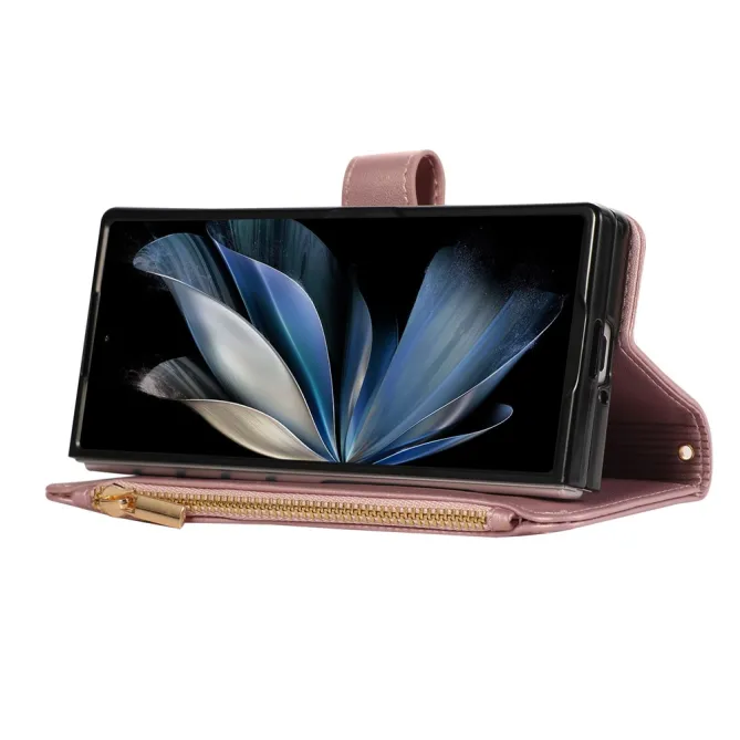 Housse Samsung Galaxy Z Fold8 Ultra matelassée avec zip latéral Or Rose - photo 2
