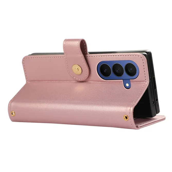 Housse Samsung Galaxy Z Fold8 Ultra matelassée avec zip latéral Or Rose - photo 3