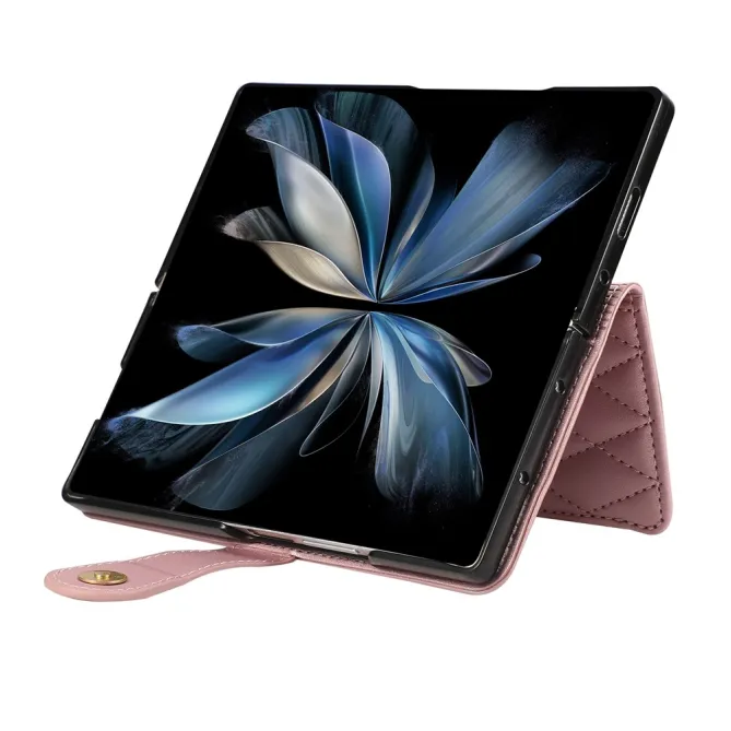 Housse Samsung Galaxy Z Fold8 Ultra matelassée avec zip latéral Or Rose - photo 6