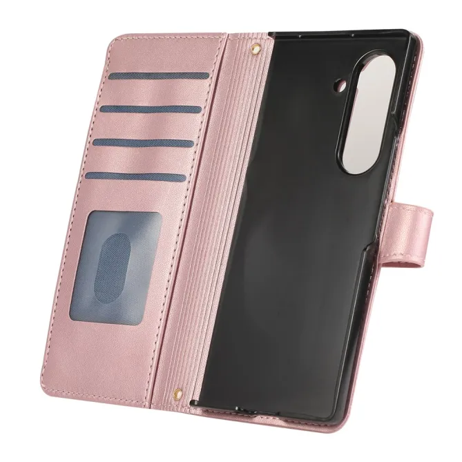 Housse Samsung Galaxy Z Fold8 Ultra matelassée avec zip latéral Or Rose - photo 7