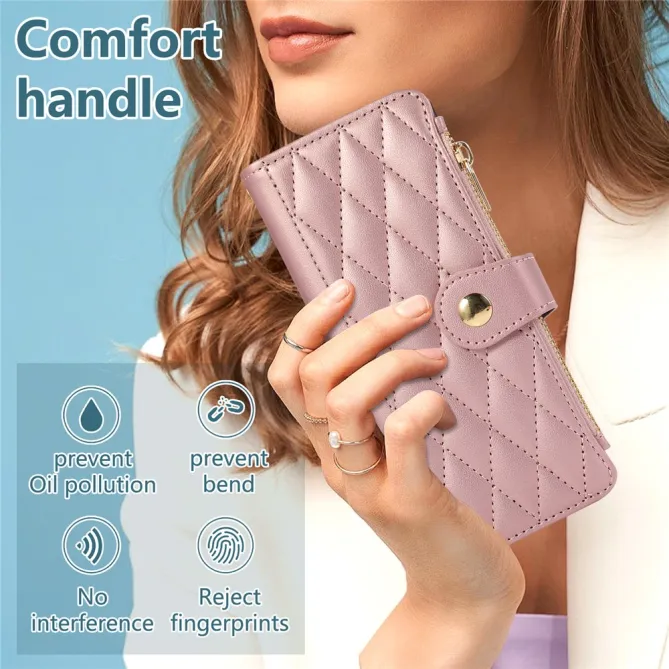 Housse Samsung Galaxy Z Fold8 Ultra matelassée avec zip latéral Or Rose - photo 8