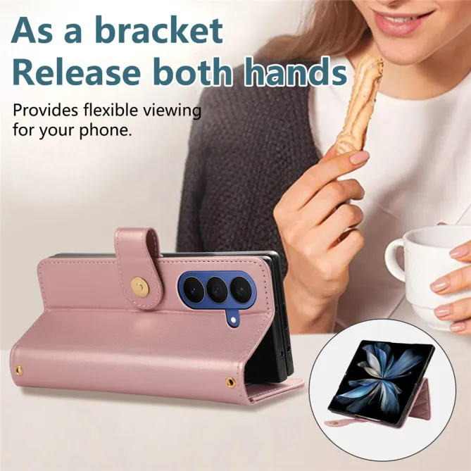 Housse Samsung Galaxy Z Fold8 Ultra matelassée avec zip latéral Or Rose - photo 14