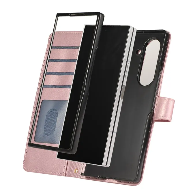 Housse Samsung Galaxy Z Fold8 Ultra matelassée avec zip latéral Or Rose - photo 15