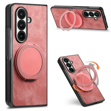 Coque Samsung Galaxy Z Fold8 Ultra rétro anneau rotative anti-stress Rose