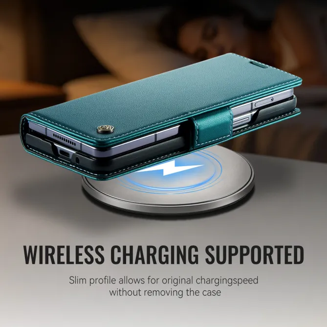 Housse Samsung Galaxy Z Fold8 Ultra anti RFID double fermoir Bleu Paon - photo 5