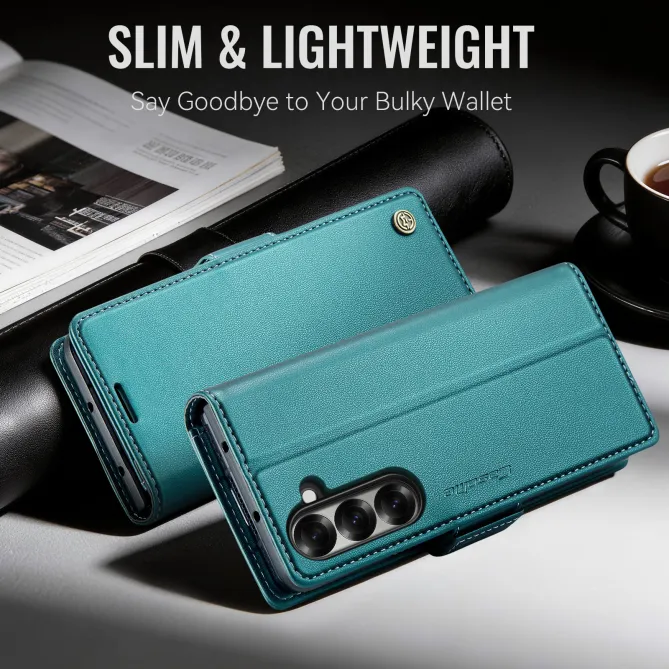Housse Samsung Galaxy Z Fold8 Ultra anti RFID double fermoir Bleu Paon - photo 8