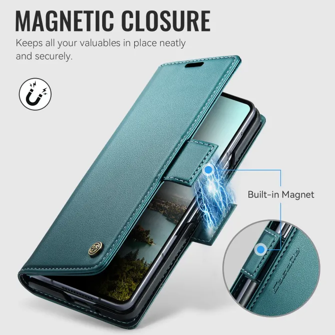 Housse Samsung Galaxy Z Fold8 Ultra anti RFID double fermoir Bleu Paon - photo 9