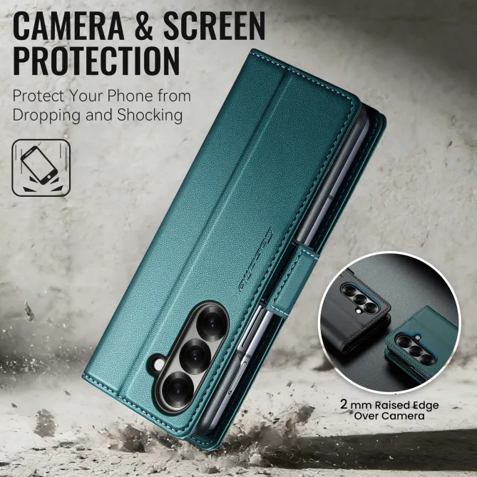 Housse Samsung Galaxy Z Fold8 Ultra anti RFID double fermoir Bleu Paon - photo 10