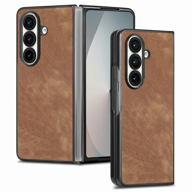 Coque Samsung Galaxy Z Fold8 Ultra slim simili cuir rétro Marron