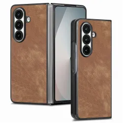 Coque Samsung Galaxy Z Fold8 Ultra slim simili cuir rétro Marron