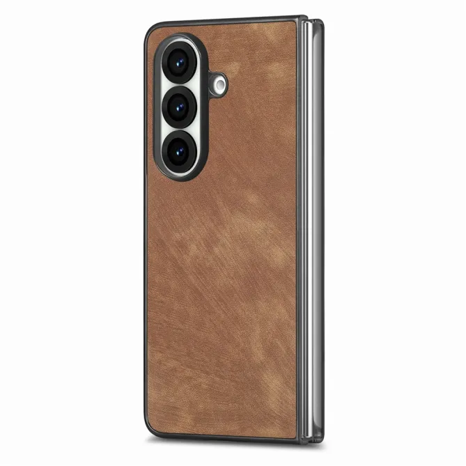 Coque Samsung Galaxy Z Fold8 Ultra slim simili cuir rétro Marron - photo 3