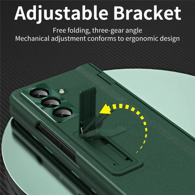 Coque Samsung Galaxy Z Fold8 Ultra simili cuir béquille avec verre Vert - photo 3