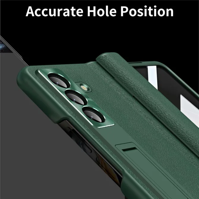 Coque Samsung Galaxy Z Fold8 Ultra simili cuir béquille avec verre Vert - photo 4