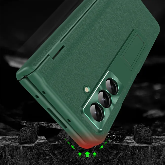 Coque Samsung Galaxy Z Fold8 Ultra simili cuir béquille avec verre Vert - photo 5