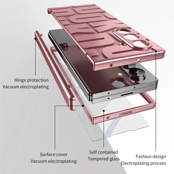 Coque Samsung Galaxy Z Fold8 Ultra galvanisée avec verre Or Rose - photo 5