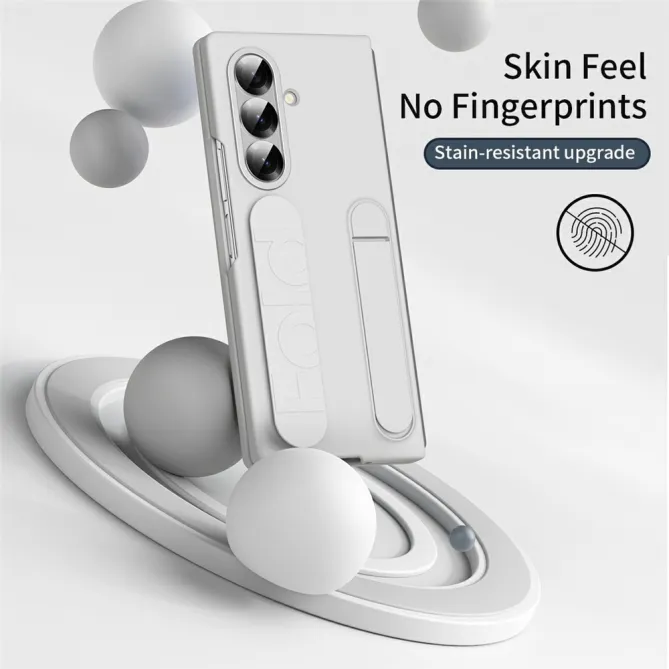 Coque Samsung Galaxy Z Fold8 Ultra sangle et béquille silicone Blanc - photo 2