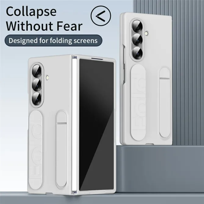 Coque Samsung Galaxy Z Fold8 Ultra sangle et béquille silicone Blanc - photo 7