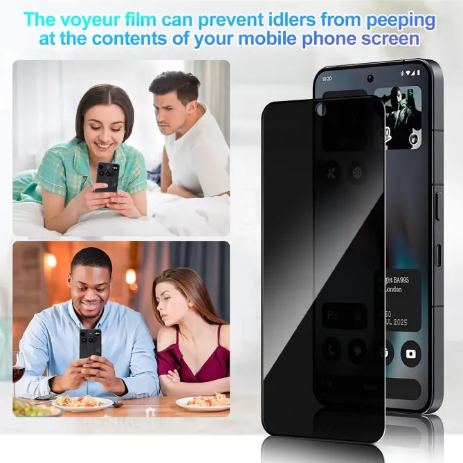 Verre Trempé Anti-Espion Nothing Phone (4b) Protection Intégrale