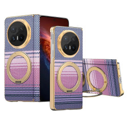 Coque Honor Magic V6 Tissée avec Anneau Rotatif et Cadre Doré