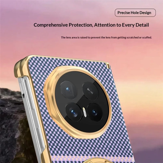Coque Honor Magic V6 Tissée avec Anneau Rotatif et Cadre Doré