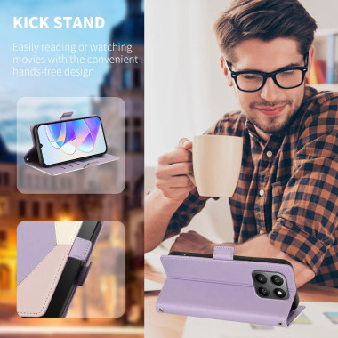 Housse Honor 600 Smart Tricolore Anti-RFID avec Support et Dragonne