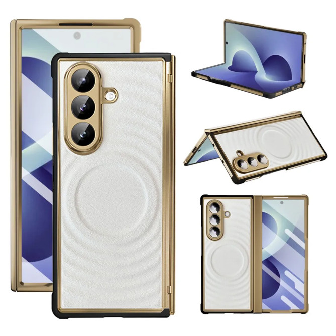 Coque Samsung Galaxy Z Fold 8 Ultra Magnétique Motif Ondes avec Verre Trempé