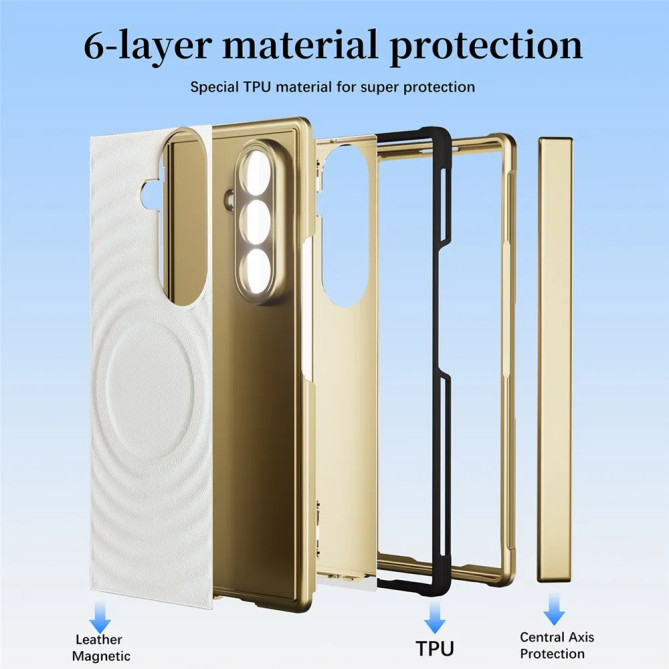 Coque Samsung Galaxy Z Fold 8 Ultra Magnétique Motif Ondes avec Verre Trempé