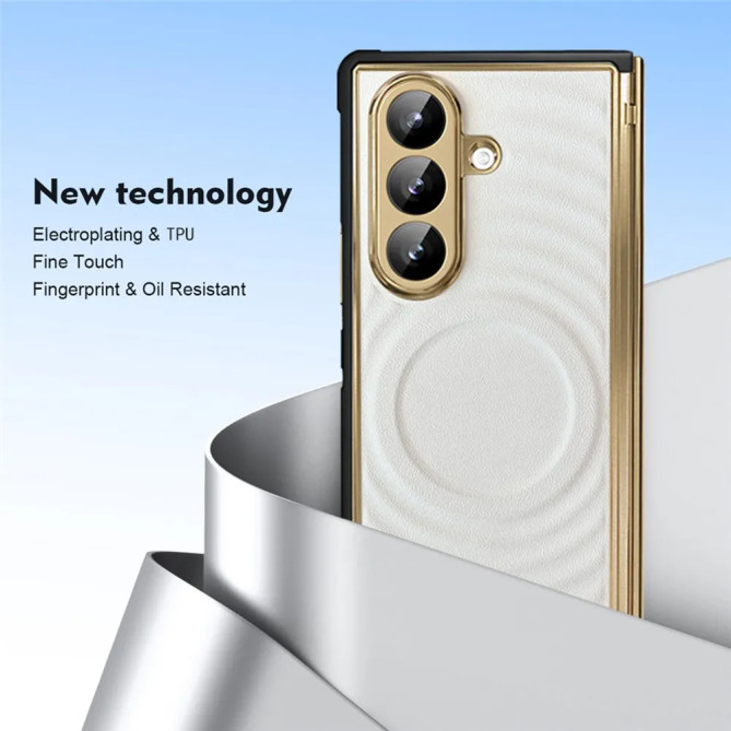 Coque Samsung Galaxy Z Fold 8 Ultra Magnétique Motif Ondes avec Verre Trempé