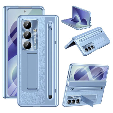 Coque Samsung Galaxy Z Fold 8 Ultra Simili Cuir avec Béquille et Stylet