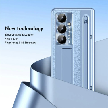Coque Samsung Galaxy Z Fold 8 Ultra Simili Cuir avec Béquille et Stylet