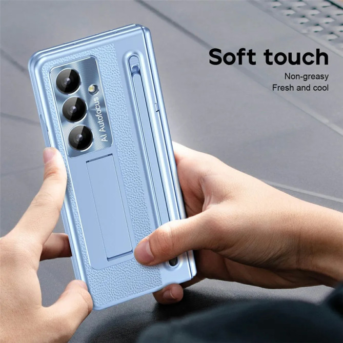 Coque Samsung Galaxy Z Fold 8 Ultra Simili Cuir avec Béquille et Stylet