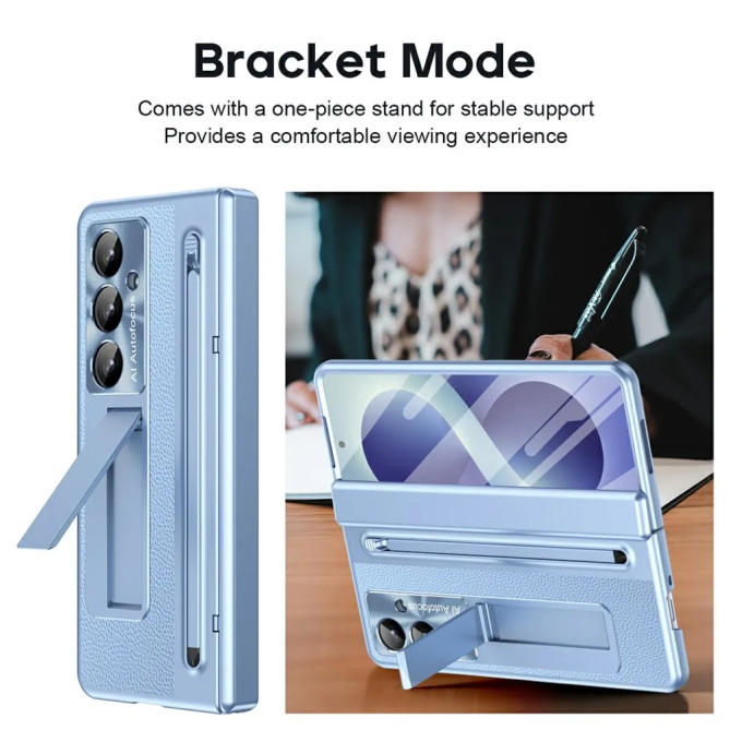 Coque Samsung Galaxy Z Fold 8 Ultra Simili Cuir avec Béquille et Stylet