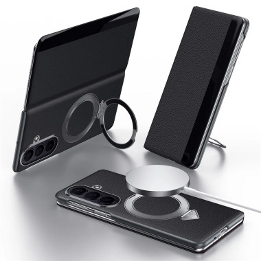 Coque Samsung Galaxy Z Fold8 Ultra Cuir Véritable Béquille Magnétique