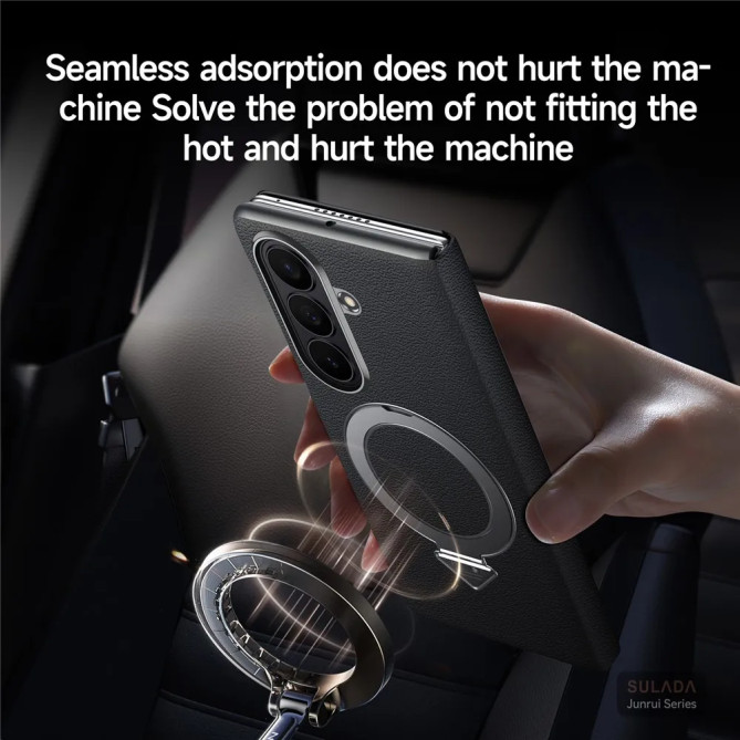 Coque Samsung Galaxy Z Fold8 Ultra Cuir Véritable Béquille Magnétique