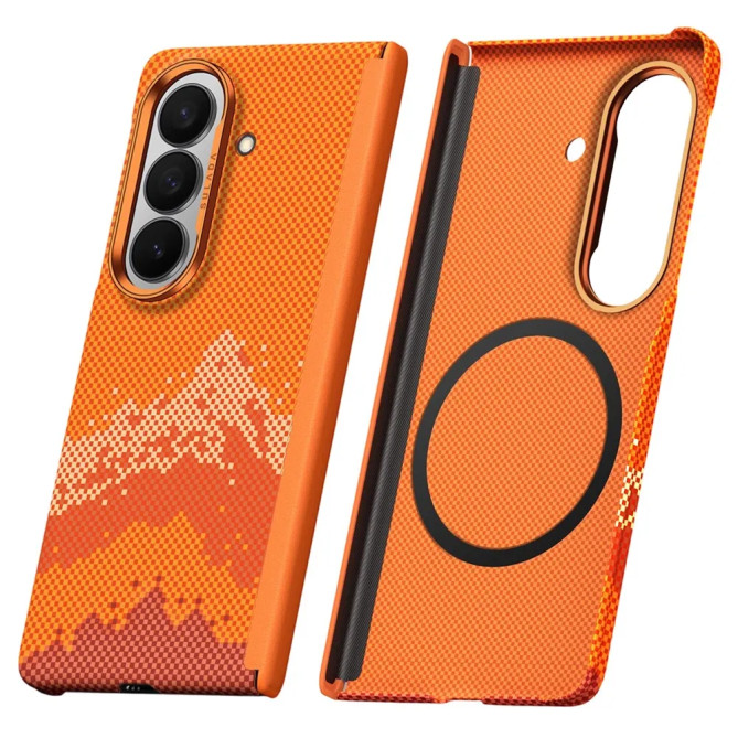 Coque Samsung Galaxy Z Fold 8 Ultra Magnétique Motif Montagne Dorée
