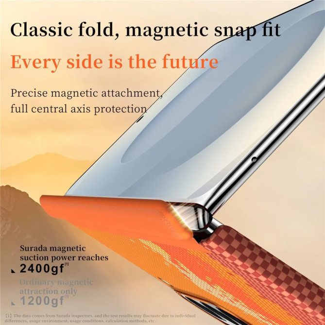 Coque Samsung Galaxy Z Fold 8 Ultra Magnétique Motif Montagne Dorée
