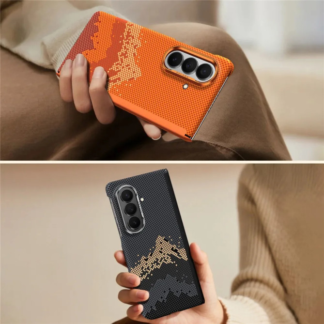 Coque Samsung Galaxy Z Fold 8 Ultra Magnétique Motif Montagne Dorée