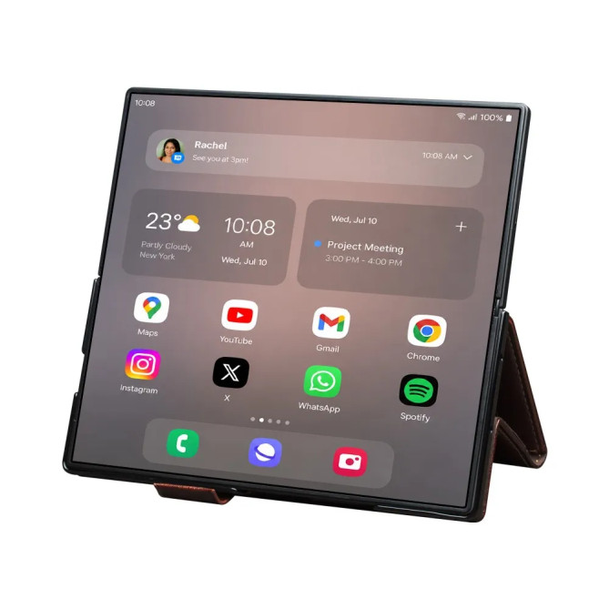 Étui Portefeuille Cuir Véritable Samsung Galaxy Z Fold 8 Ultra