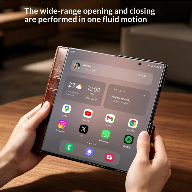 Étui Portefeuille Cuir Véritable Samsung Galaxy Z Fold 8 Ultra