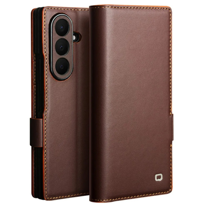 Housse Samsung Galaxy Z Fold 8 Ultra Cuir Véritable Lisse avec Support