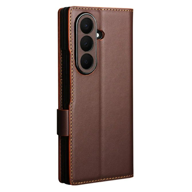 Housse Samsung Galaxy Z Fold 8 Ultra Cuir Véritable Lisse avec Support
